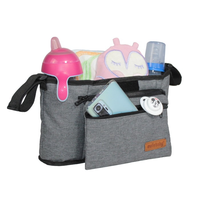 Babymol Molls Baby Bebek Arabası Organizer Çantası Gri