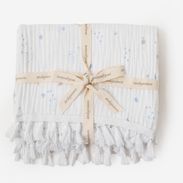 Andywawa AC25613 Ocean İs My Happy Place 100x120 Battaniye White