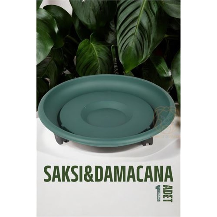  Tekerlekli Saksı Altığı 37 CM YEŞİL