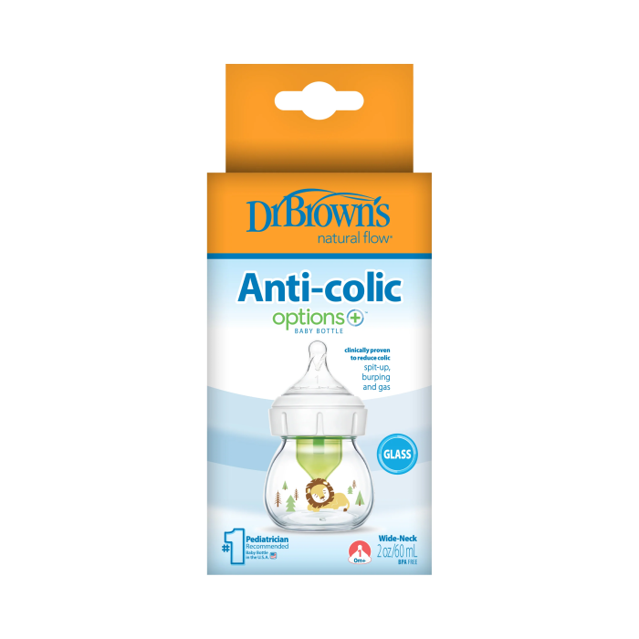 Dr.Browns Geniş Ağız Anti Kolik Options+ Cam Biberon 60 ml