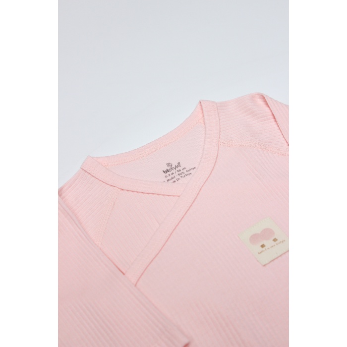 Bistyle Organic Modal Flying Balloons Kruvaze Uzun Kol Body BS17121 Pembe