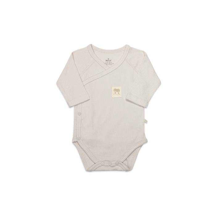 Bistyle Organic Modal Flying Balloons Kruvaze Uzun Kol Body BS17121 Bej