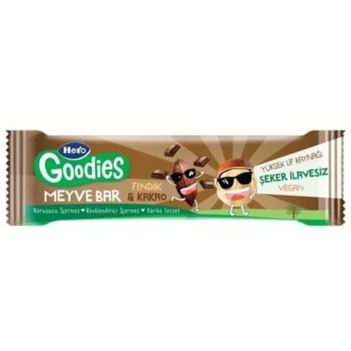 Hero Goodies Findık Kakao Meyve Bar 30 Gr
