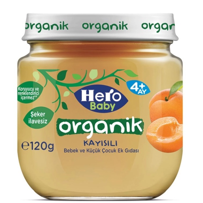 Hero Baby Organik Kayısı Kavanoz Mama 120 Gr