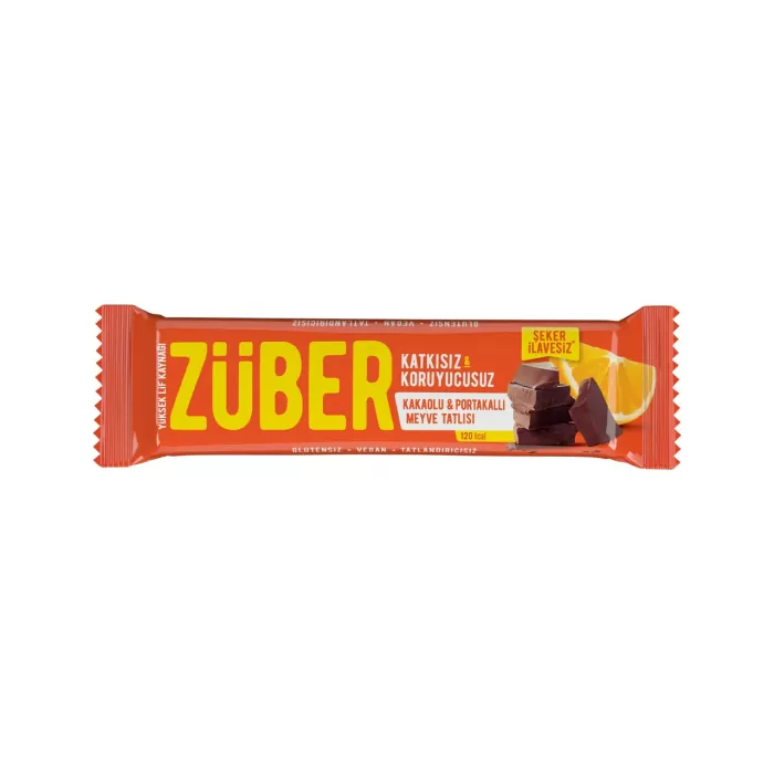 Züber Meyve Barı 40 Gr Kakaolu ve Portakallı