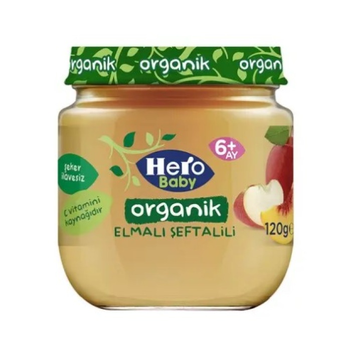 Hero Baby Organik Muz Armut Tahıllı Kavanoz Mama 120 Gr