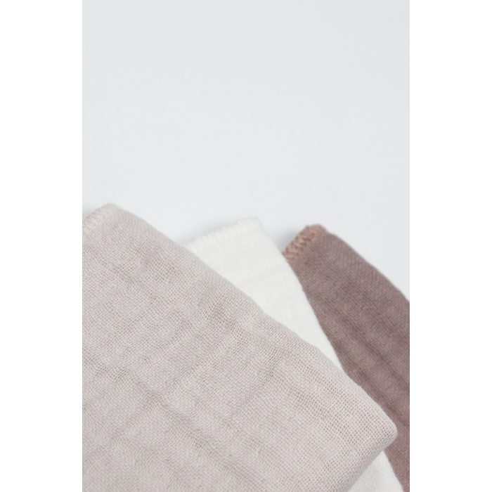 Bistyle 6lı Müslin Mendil 20x20 cm 90106 Taş Ekru Antrasit