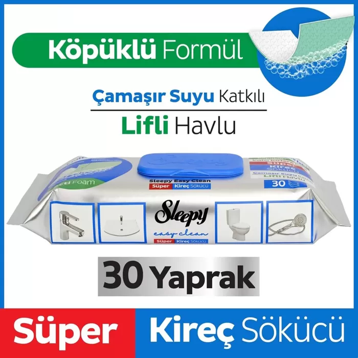 Sleepy Yüzey Temizlik Havlusu 30 Adet Kireç Çözücü