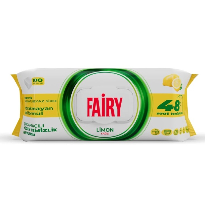 Fairy Power Yüzey Temizlik Havlusu 100Lü Limon