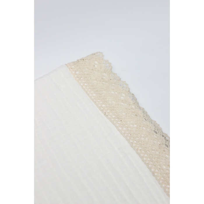 Bistyle Organik Müslin 80x90 Fistolu Battaniye 70112 Ekru
