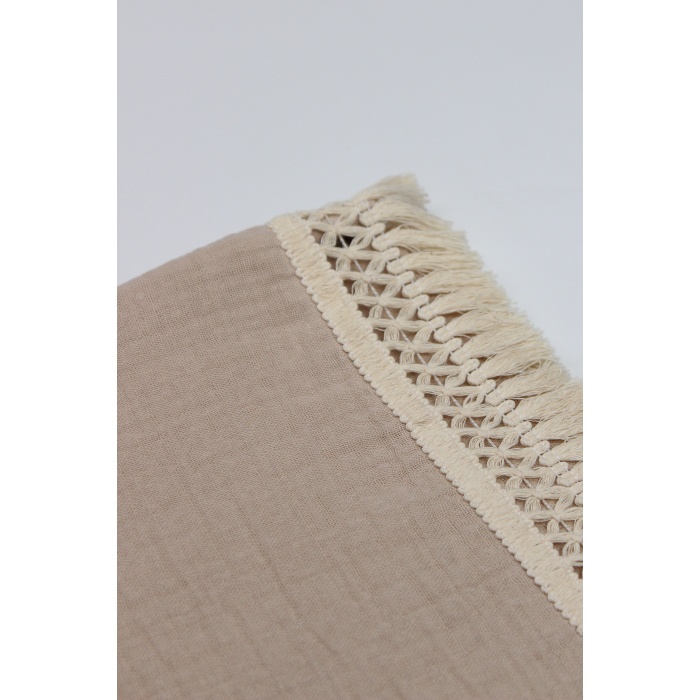 Bistyle Organik Müslin 80x90 Fistolu Battaniye 70112 Bej