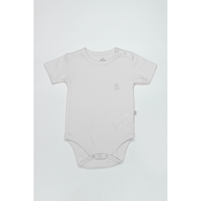 Bistyle Organik Natural Basic Style Yarım Kol Body BS17103 Beyaz