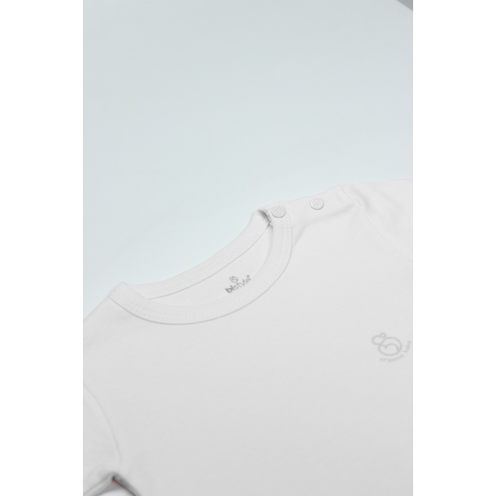 Bistyle Organik Natural Basic Style Yarım Kol Body BS17103 Beyaz
