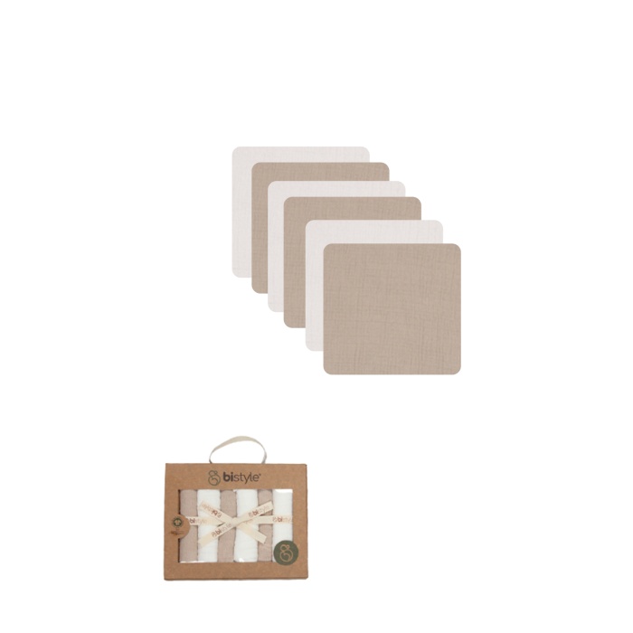 Bistyle 6lı Müslin Mendil 20x20 cm 90106 Ekru Bej