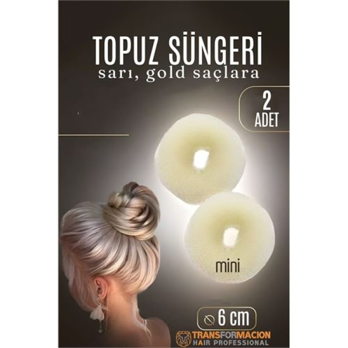 Modacar GOLD Mini Saç Topuz Süngeri  2 ADET 6 CM Çap 2.5 cm Kalınlık