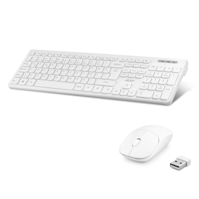 Wıreless Klavye Mouse Set Q Beyaz OAK920B