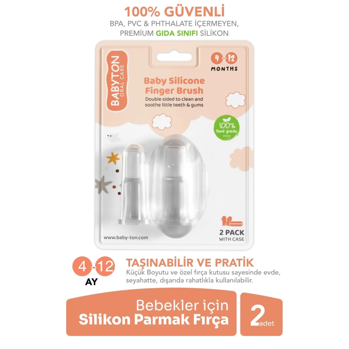Babyton Silikon İkili Parmak Fırça