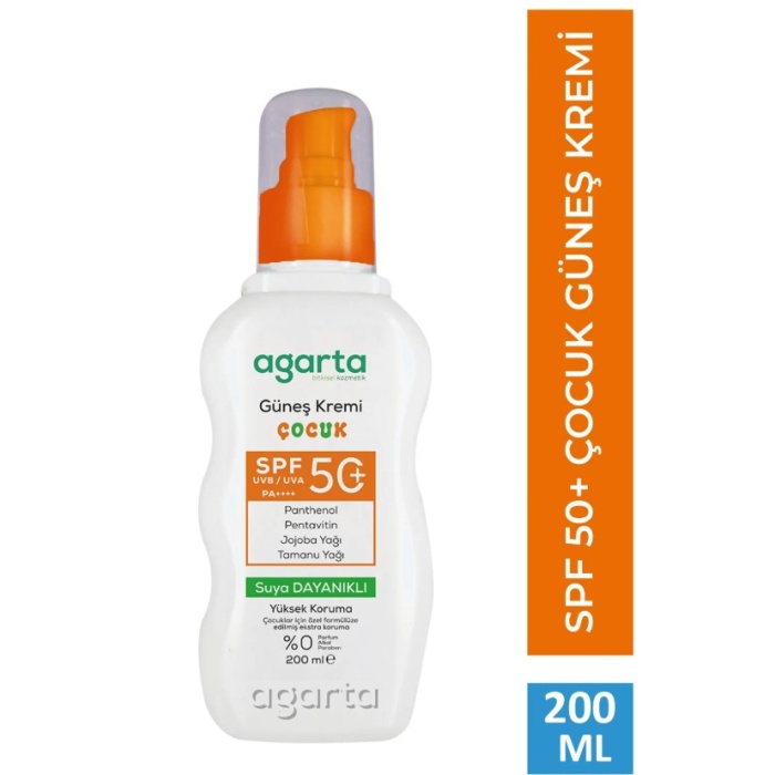 Agarta Doğal Güneş Kremi Çocuk 50 SPF 200 ml