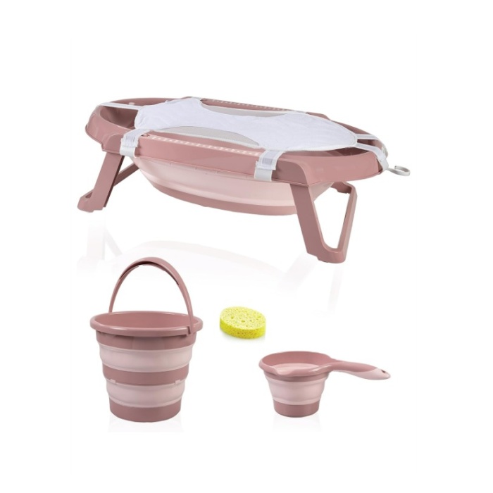 BabyJem Katlanır Banyo 5Li Küvet Seti 596 Somon