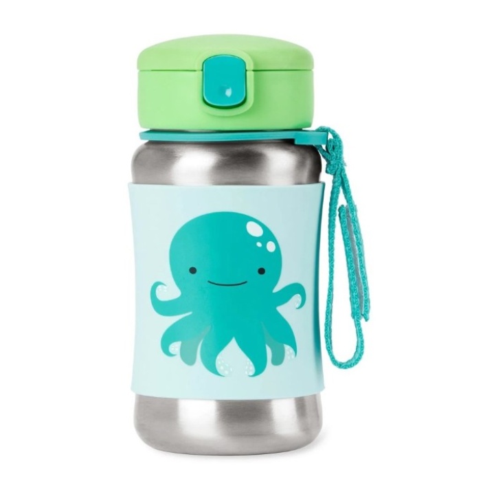Skip Hop Zoo Pipetli Paslanmaz Çelik Suluk 350 ml Ahtopot