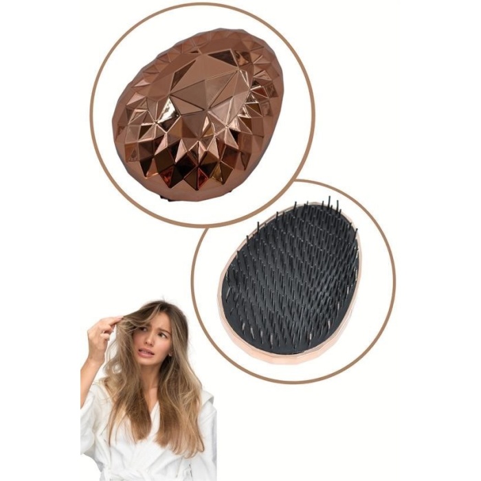 BUFFER® Rose Gold Saç Düzleştirici Tarak Geniş AralıklıHer Saç Tipine Uygun Fırçalı Saç Düzleştiric