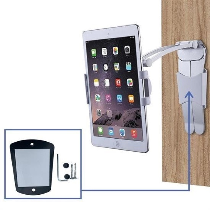 BUFFER® 360 Derece Dönebilen Mutfak Masaüstü Telefon Tablet Tutucu Ayarlanabilir Esnek Ayaklı Metal