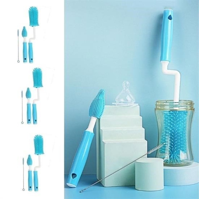 BUFFER® Silikon Uçlu Ekstra Yumuşak Kıllı Sağlam Kavanoz Bardak  Şişe Ve Biberon Temizleme Fırçası