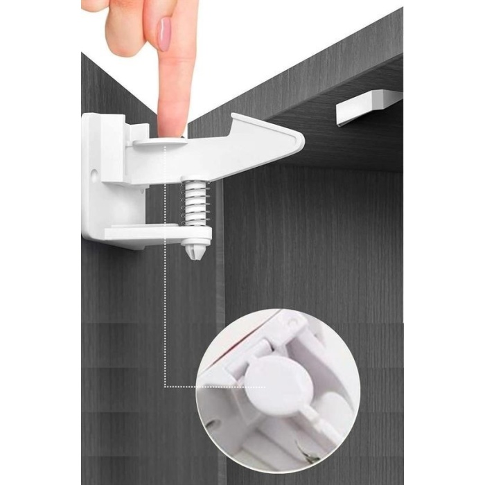 BUFFER® Bebek Çocuk Güvenliği Korumalı Yapışkan Çekmece ve Dolap İçin Tutucu Gizli Güvenlik Kilidi