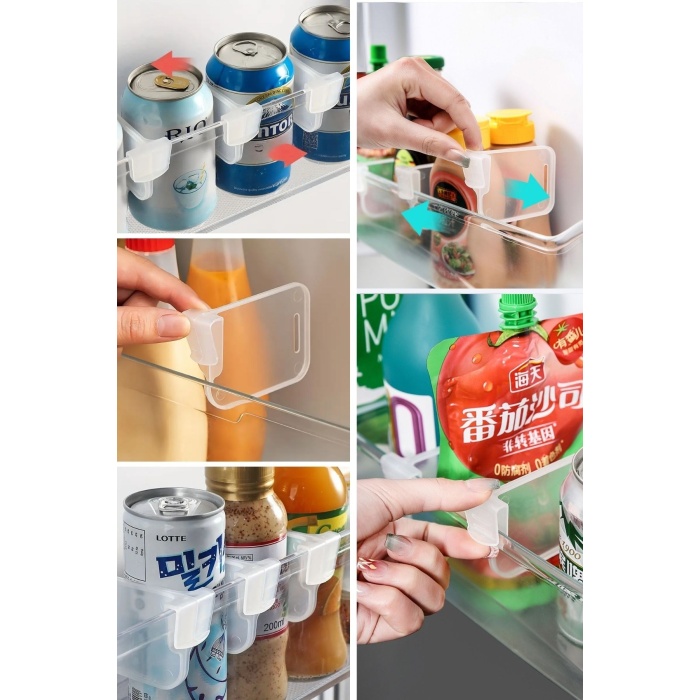 BUFFER® 10luŞeffaf Buzdolabı Yan Kapı Düzenleyici Buzdolabı Dolap İçi Bölümleyici Aparatlar