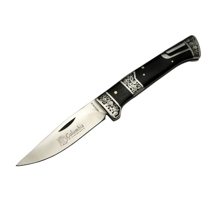 MB3936B Siyah Av / Kamp Çakısı 20cm- Manuel, İşlemeli, Ahşap Sap