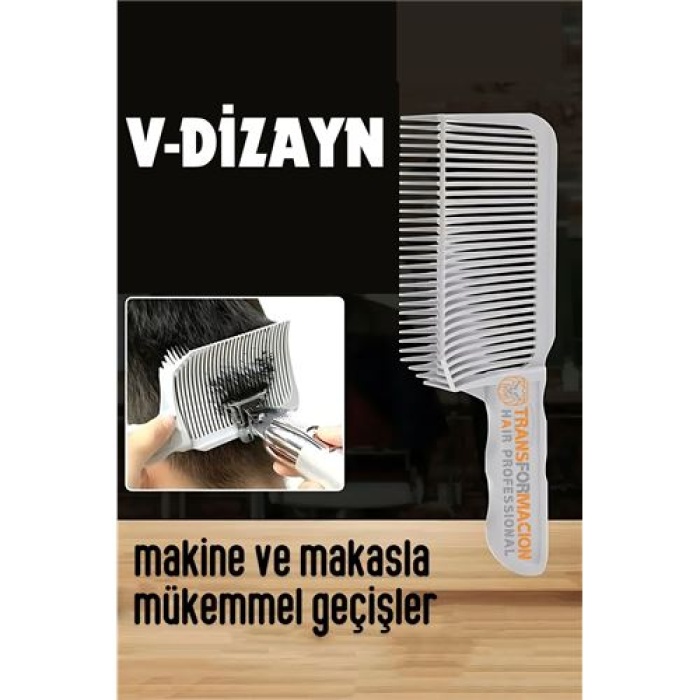 Modacar Kuaför Berber V Dizayn Kavisli Kontur Kesim Tarağı