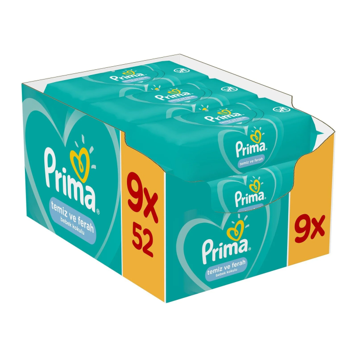 Prima Temiz ve Ferah Islak Havlu Mendil 9Lu 468 Yaprak