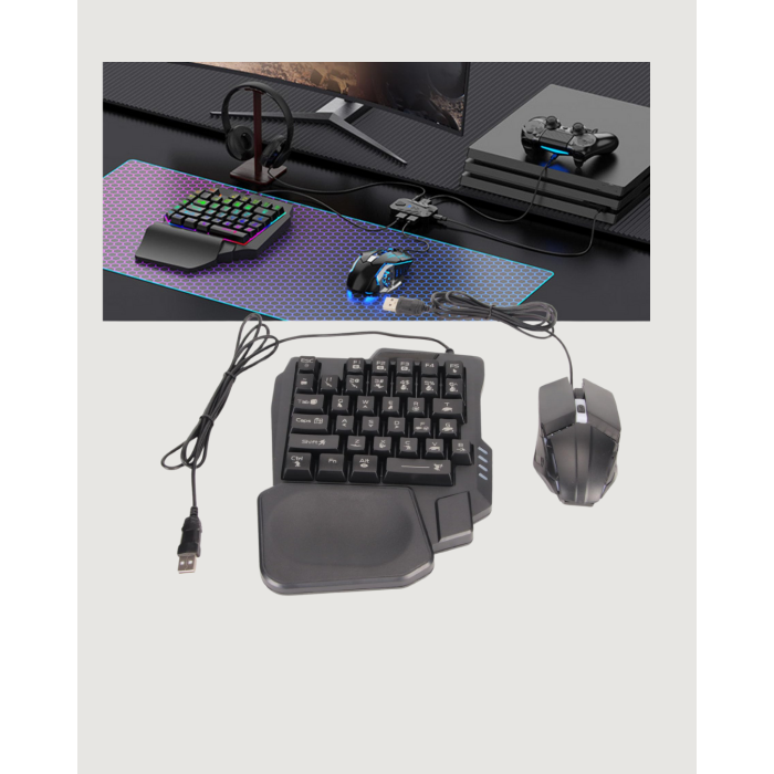 RGB Klavye + Mouse + Dönüştürücü Seti – Mobil Oyunlarda Üstün Kontrol