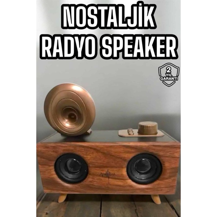 Bluetooth Hoparlör Ahşap Klasik Retro Gramofon Bluetooth Müzik Kutusu