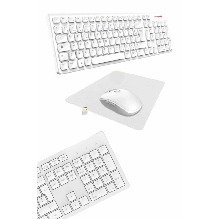 Klavye Mouse Seti Sessiz Kablosuz Türkçe TV  PC Uyumlu