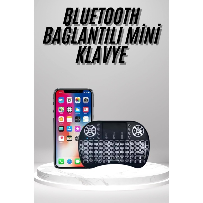 Kablosuz Türkçe Q Klavye RGB Işıklı Televizyon Ps3 Dokunmatik Mouse