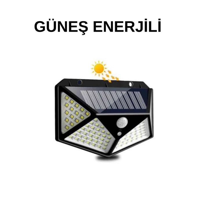 Solar Sensörlü Duvar Lambası Bahçe Lambaso Parlak Beyaz Işık Suya Dayanıklı