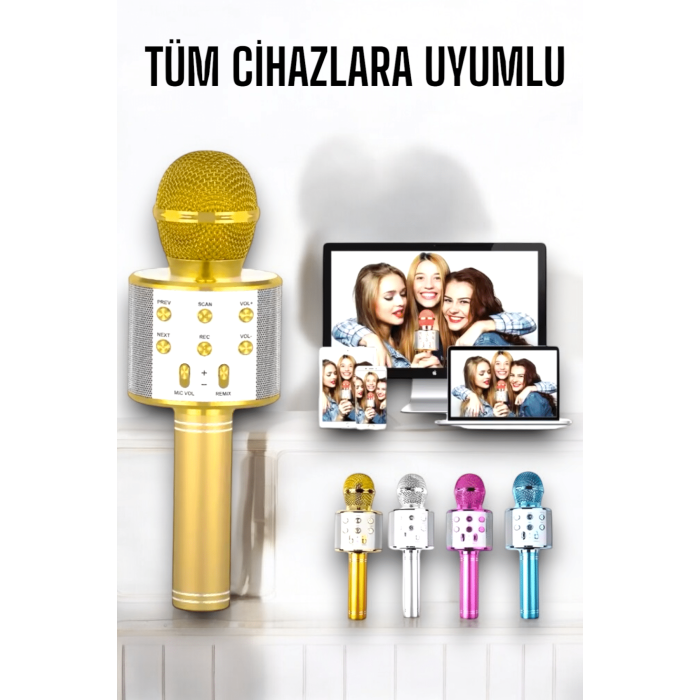 Taşınabilir Bluetooth Karaoke Mikrofon: Hafıza Kart Girişli, Etkileyici Performans