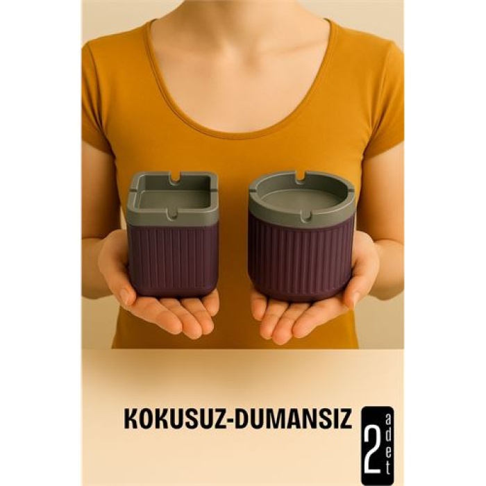 Kokusuz Dumansız Küllük - 2 li Küllük Seti Kafe Küllüğü Restoran Küllüğü Masaüstü Küllük