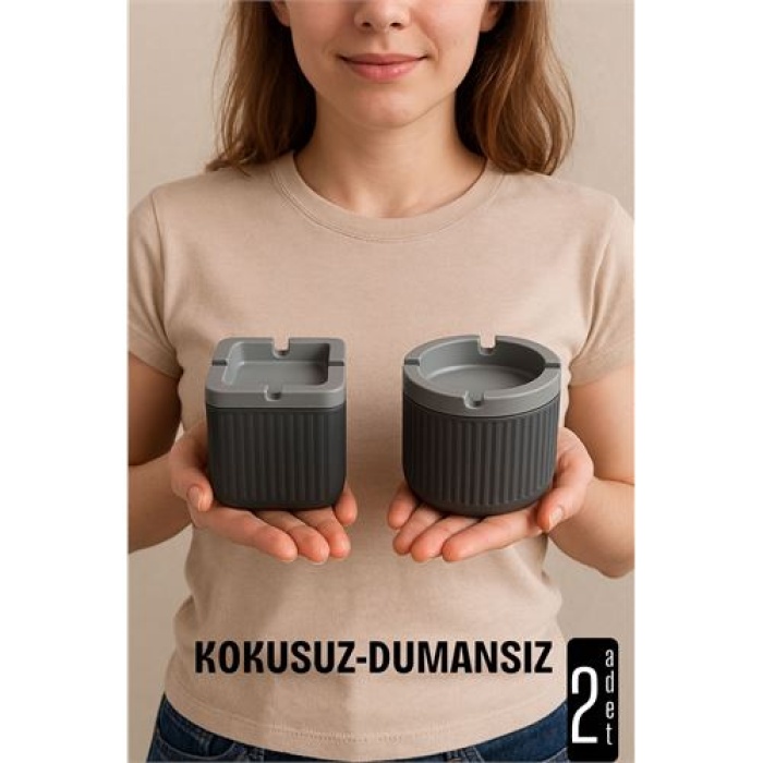 Kokusuz Dumansız Küllük -2 li Küllük Seti Kafe Küllüğü Restoran Küllüğü Masaüstü Küllük