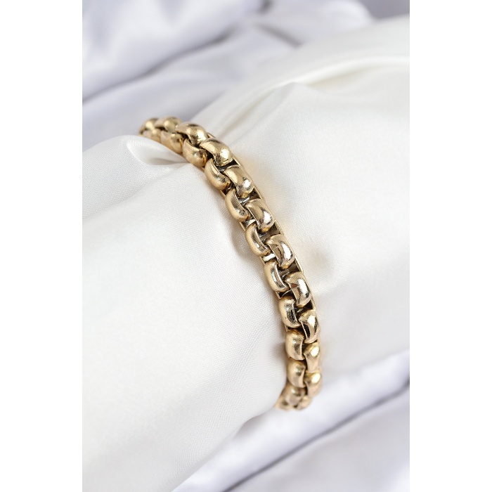 316L Çelik Halat Zincir Model Gold Renk Kadın Bileklik - TJ-BB7830