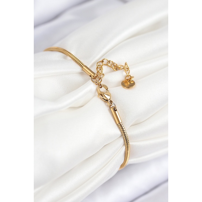 316L Çelik Göz Charm Model Gold Renk Kadın Bileklik - TJ-BB7843