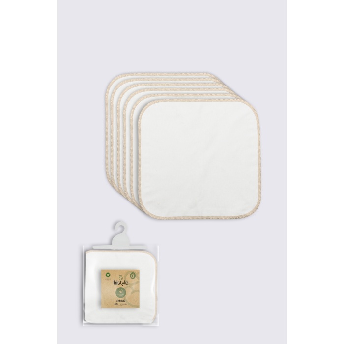 Bistyle Organik 28x28 6Lı Penye Mendil 90103 Ekru