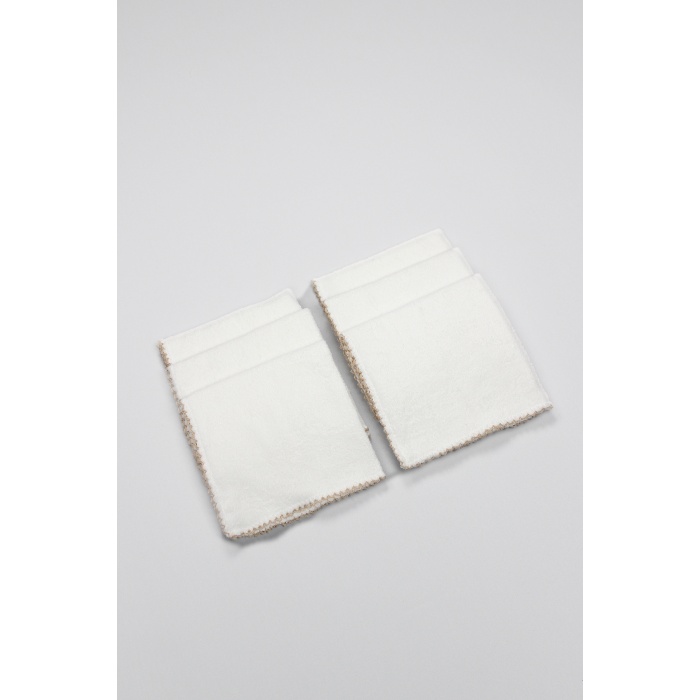 Bistyle Organik 28x28 6Lı Havlu Mendil 90105 Ekru
