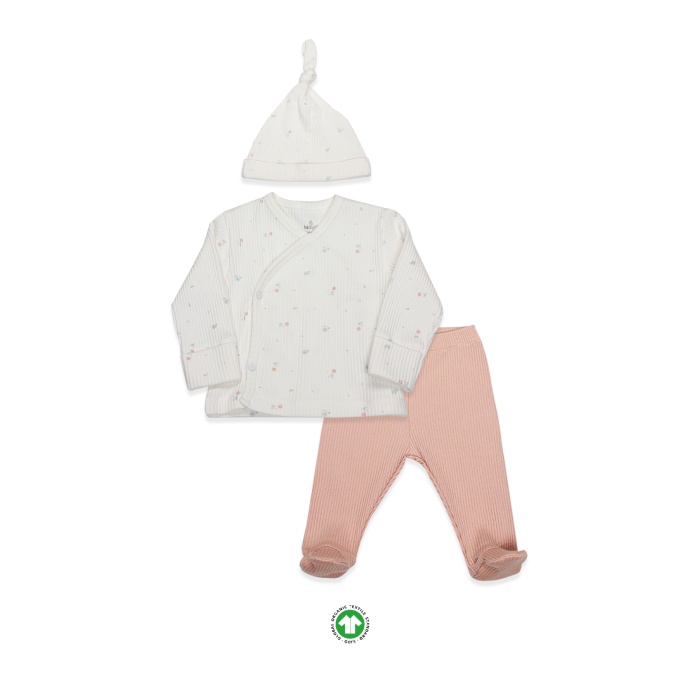Bistyle Bloom White 3Lü Zıbın Takım 13112 Ekru Gül Kurusu