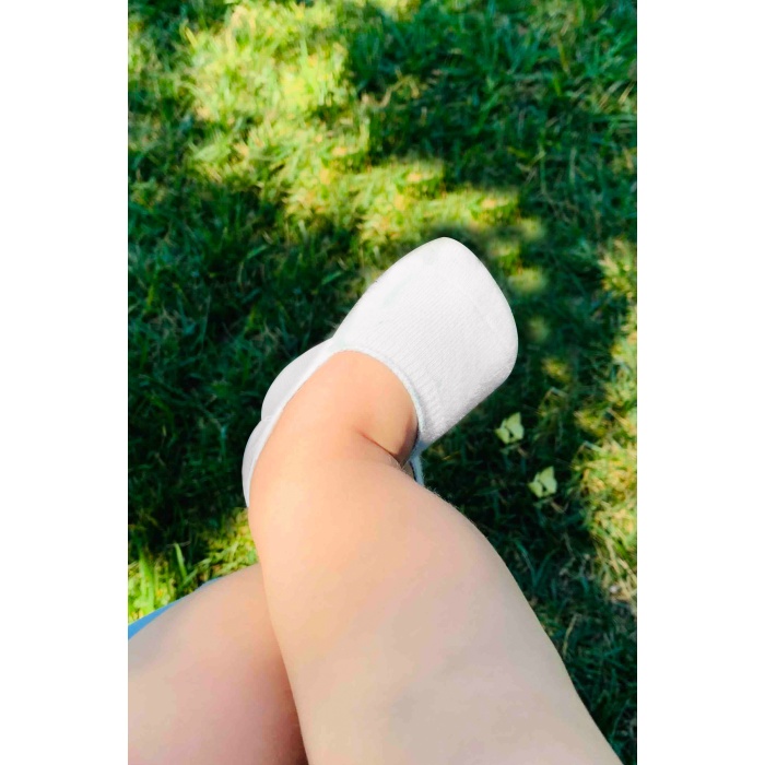 Bistyle 2Li Penye Babet Silikonlu Basic Çorap 30104 Gri Beyaz