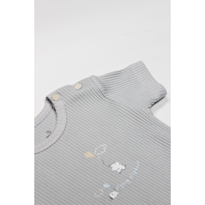 Bistyle Flying Elephant Yarım Kol 2Li Body 17116 Ekru Gri