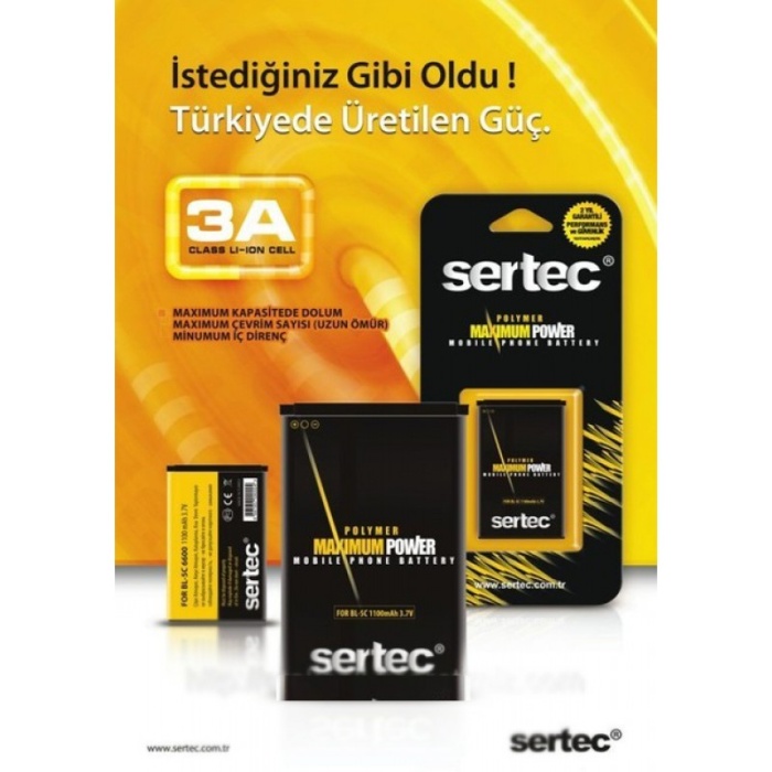 SERTEC- Nokia / NOK-BL-4B / 6111 Uyumlu Batarya