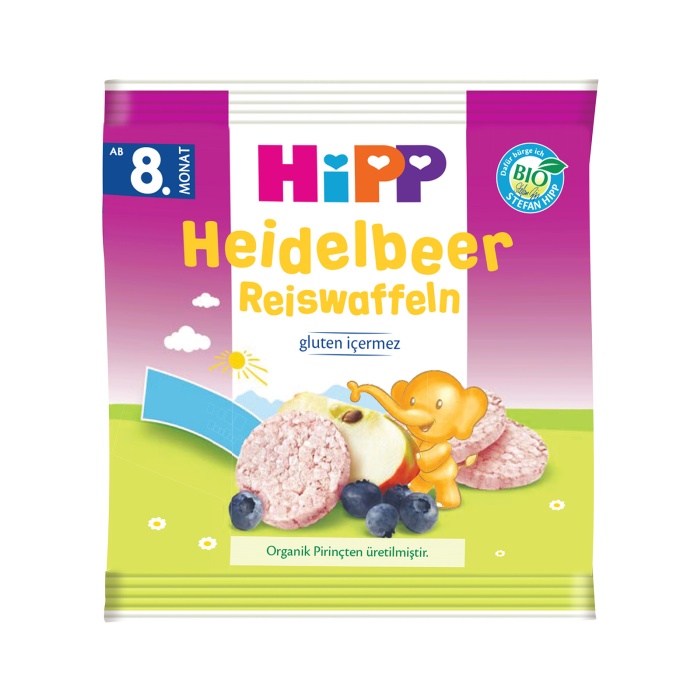 Hipp Organik Yabanmersinli Pirinçli Bebek Gofreti 30 Gr