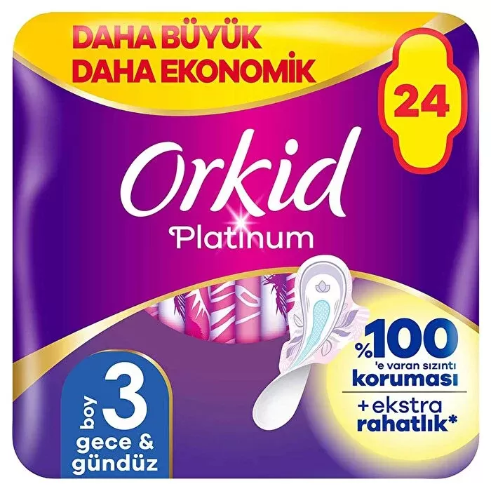 Orkid Ultra Platinum Gece Ped 24Lü